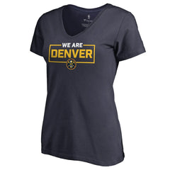 Navy Denver Nuggets Women's We Are Iconic Collection V-Neck T-Shirt sale | NBA