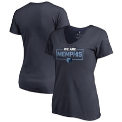 Navy Memphis Grizzlies Women's We Are Iconic Collection V-Neck T-Shirt | NBA