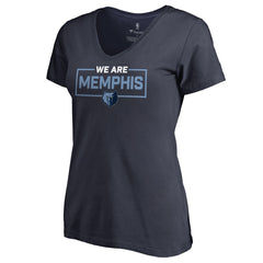 Navy Memphis Grizzlies Women's We Are Iconic Collection V-Neck T-Shirt | NBA