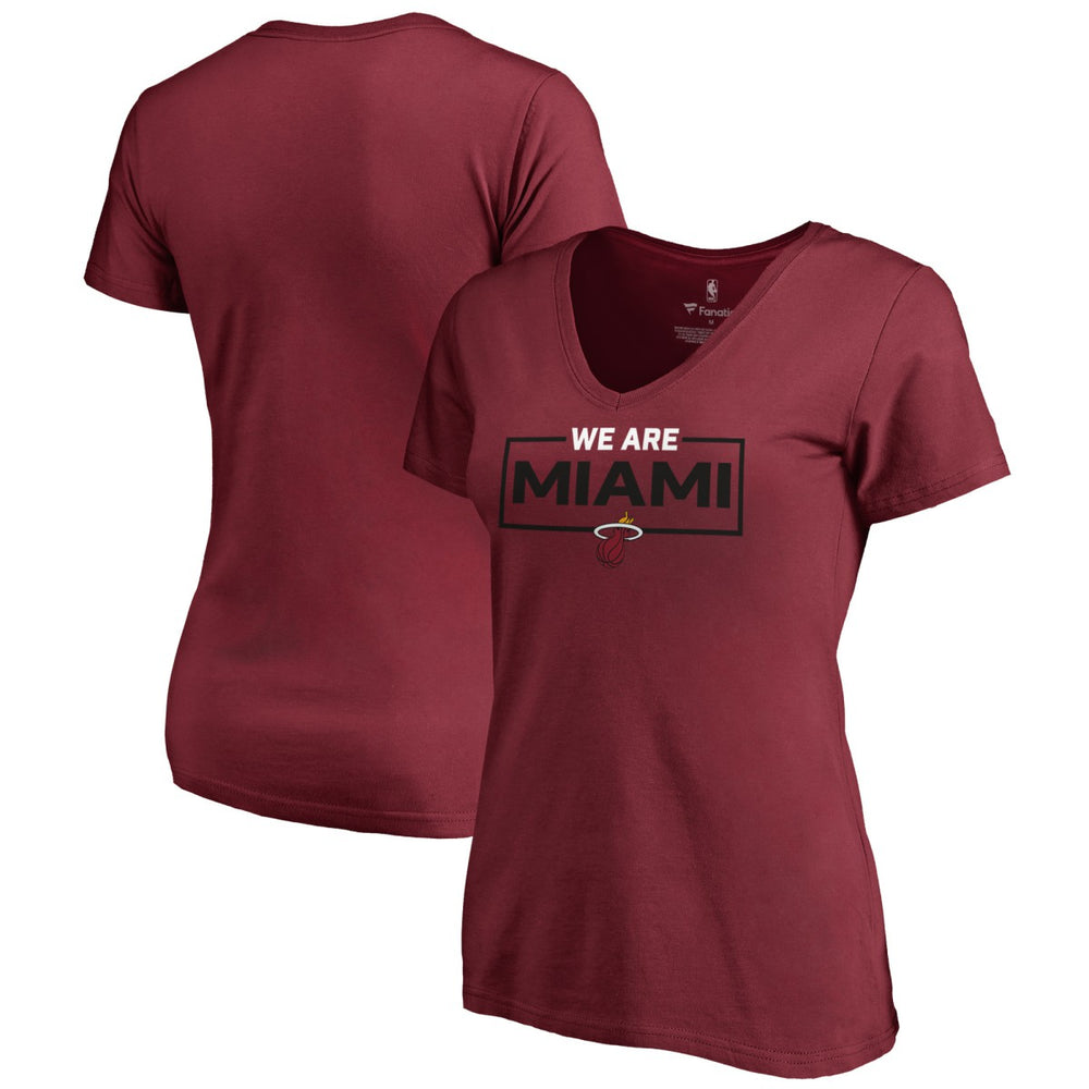 Red Miami Heat Women's We Are Iconic Collection V-Neck T-Shirt | NBA