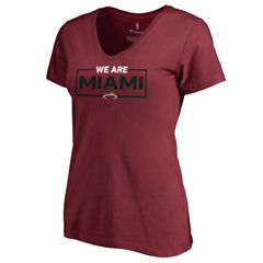 Red Miami Heat Women's We Are Iconic Collection V-Neck T-Shirt | NBA