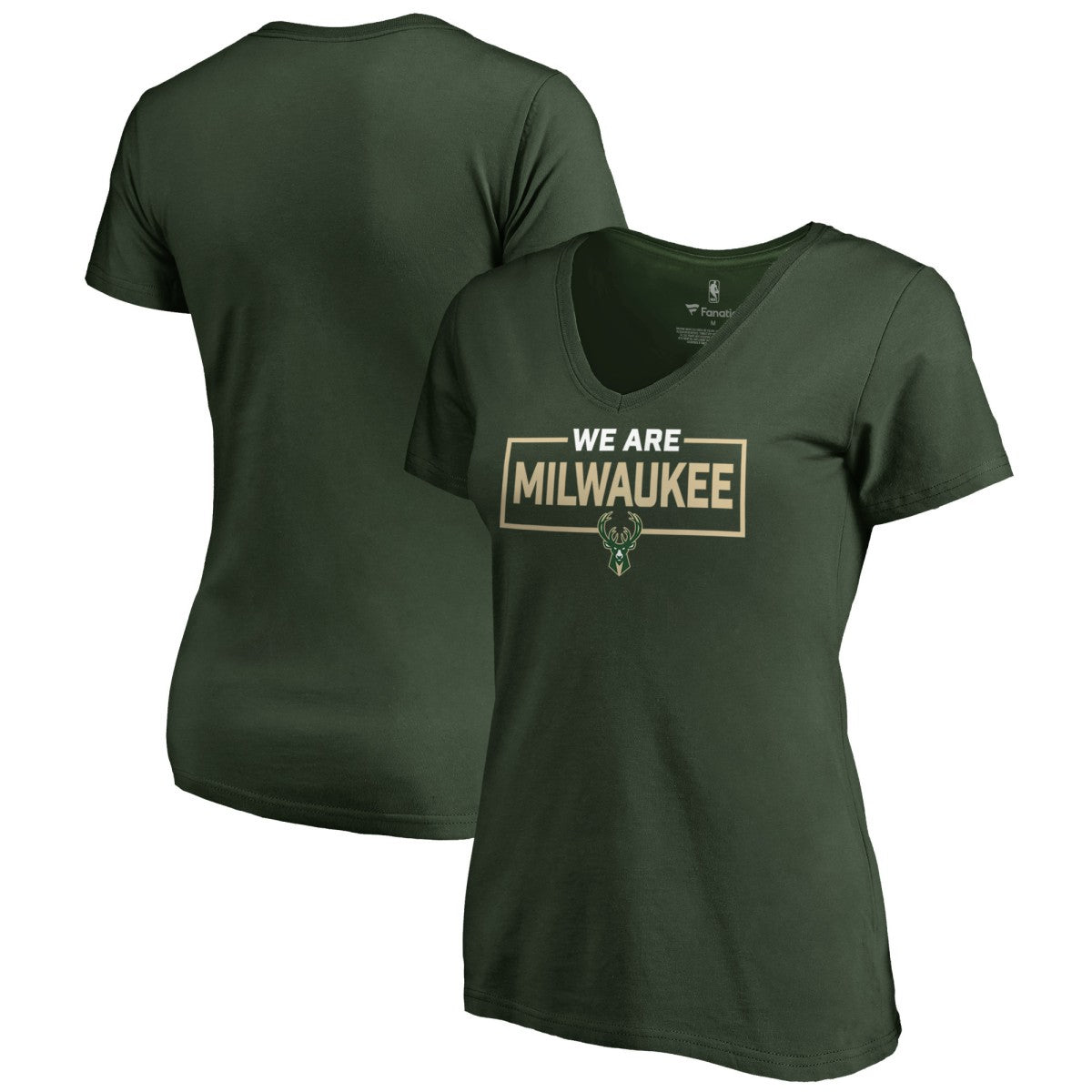 Green Milwaukee Bucks Women's We Are Iconic Collection V-Neck T-Shirt | NBA