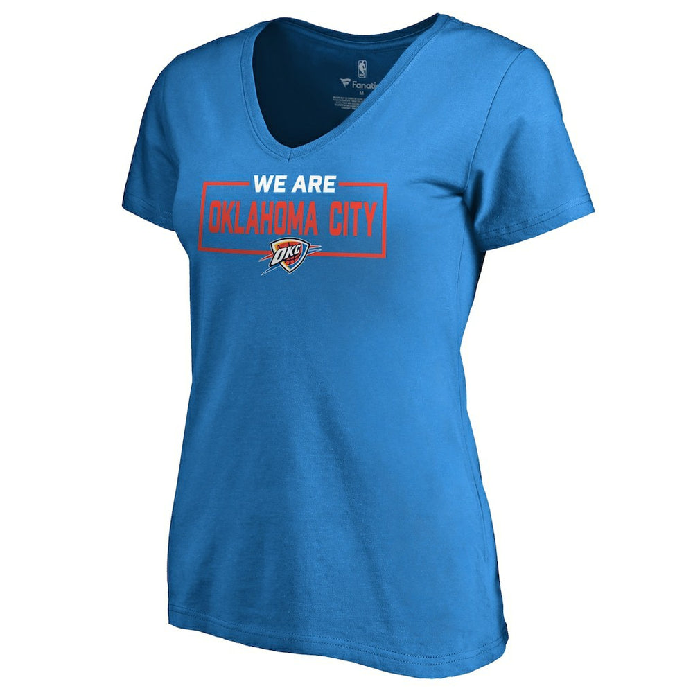 Blue Oklahoma City Thunder Women's We Are Iconic Collection V-Neck T-Shirt | NBA