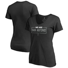 Black San Antonio Spurs Women's We Are Iconic Collection V-Neck T-Shirt | NBA