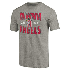 California Angels Cooperstown Collection Vintage Antique Stack Tri-Blend T-Shirt - MLB T-shirts