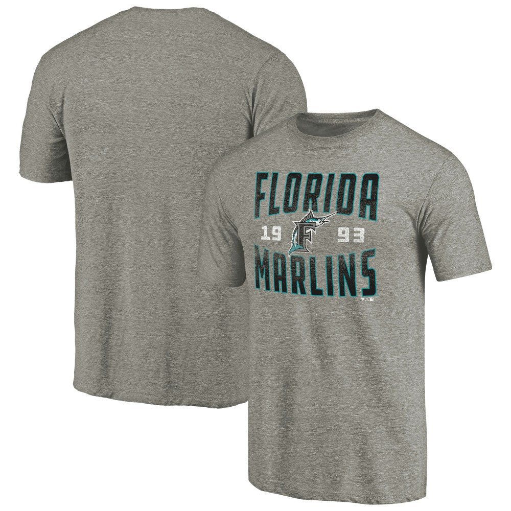 Florida Marlins Cooperstown Collection Vintage Antique Stack Tri-Blend T-Shirt - MLB T-shirts