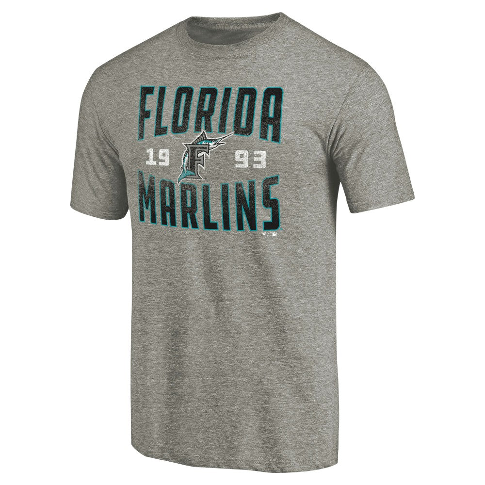 Florida Marlins Cooperstown Collection Vintage Antique Stack Tri-Blend T-Shirt - MLB T-shirts