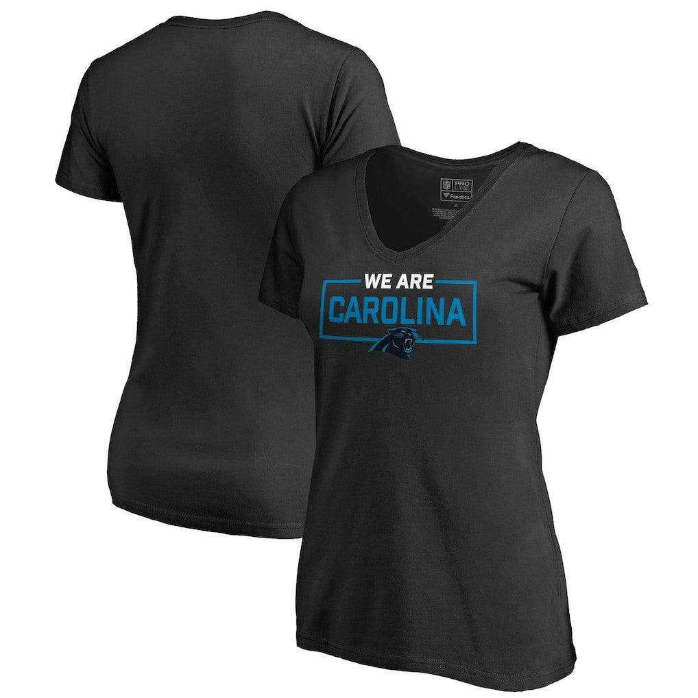 Carolina Panthers Women's We Are Icon V-Neck T-Shirt | NFL Hot