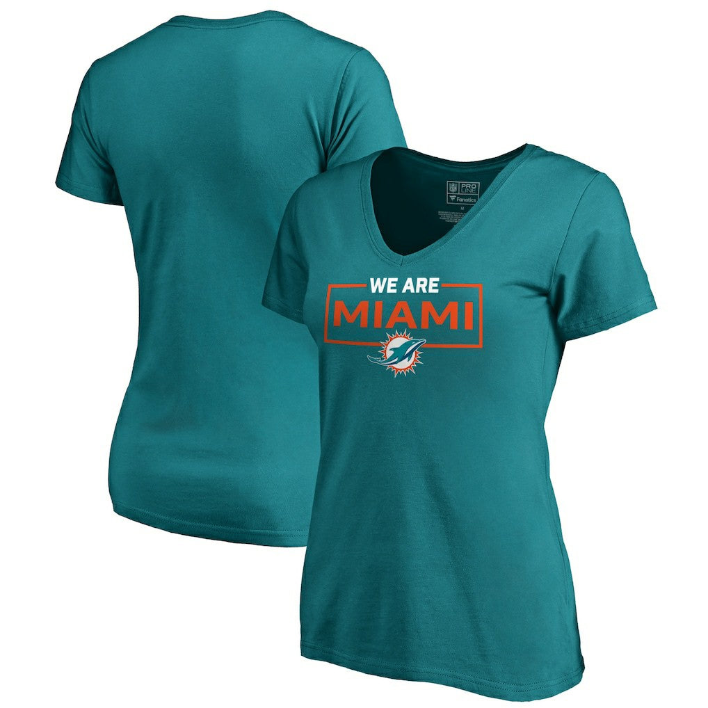 Miami Dolphins Women's We Are Icon V-Neck T-Shirt | NFL Hot