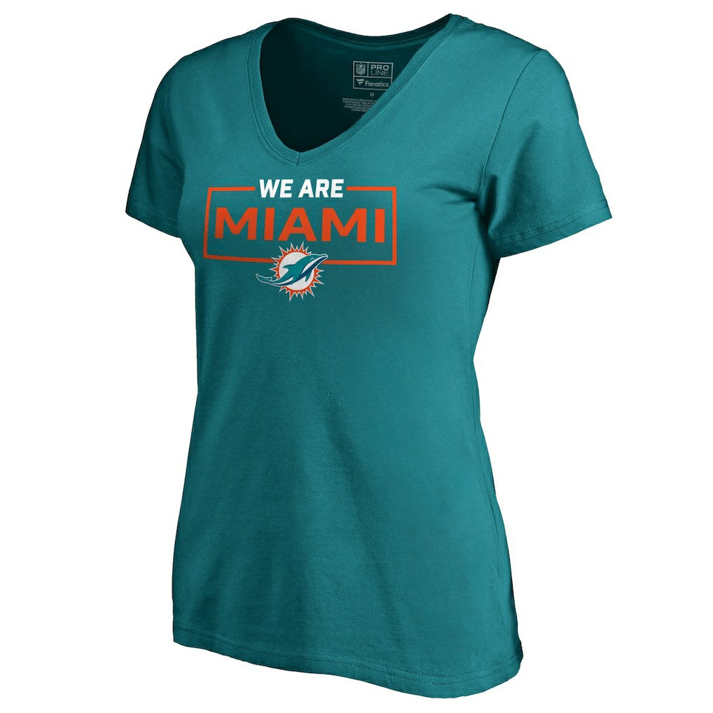 Miami Dolphins Women's We Are Icon V-Neck T-Shirt | NFL Hot