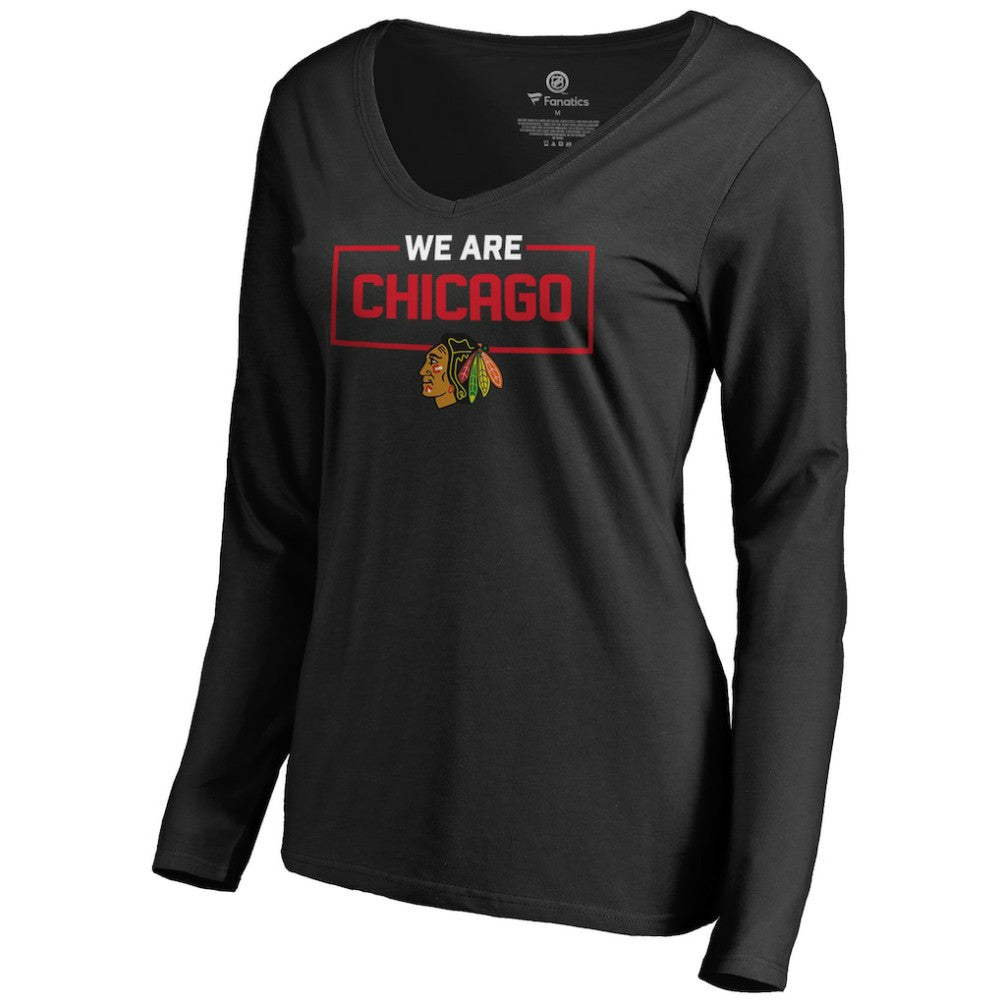 Chicago Blackhawks Women's Iconic Collection We Are Long Sleeve V-Neck T-Shirt -  NHL T-shirts