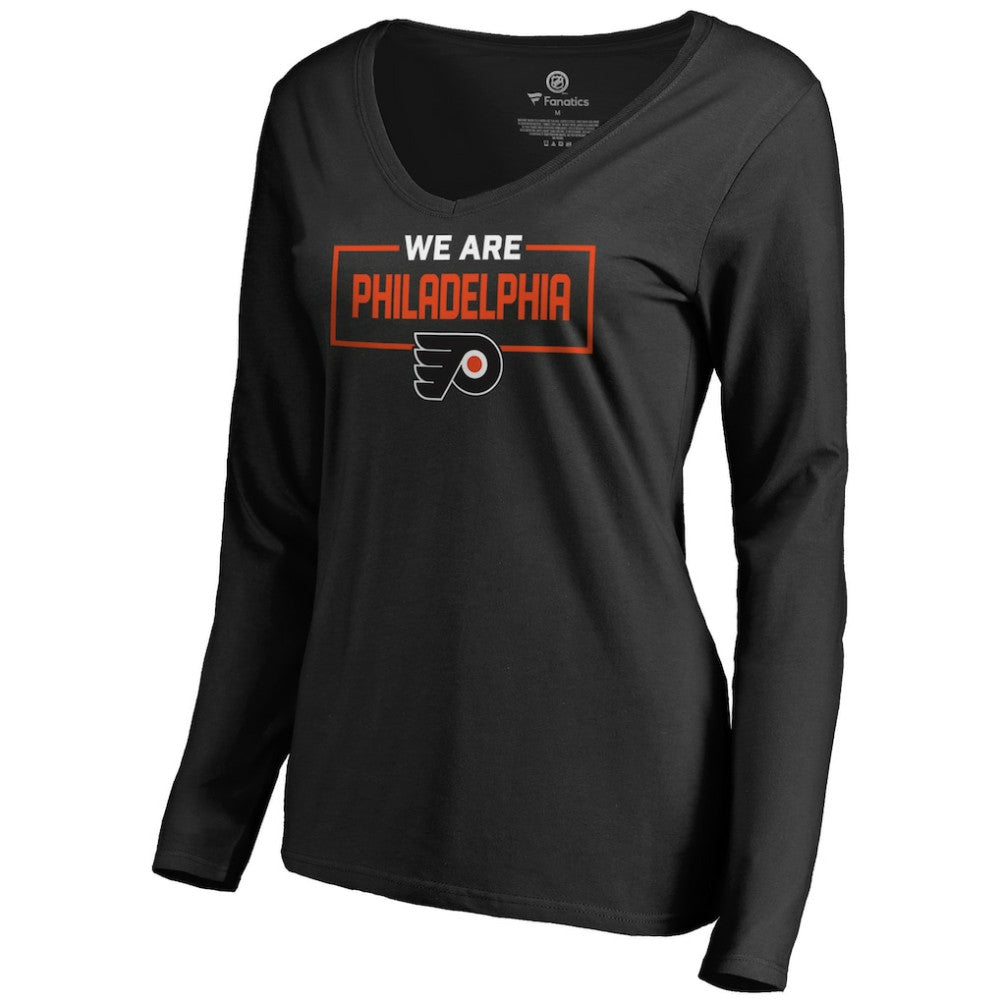 Philadelphia Flyers Women's Iconic Collection We Are Long Sleeve V-Neck T-Shirt -  NHL T-shirts