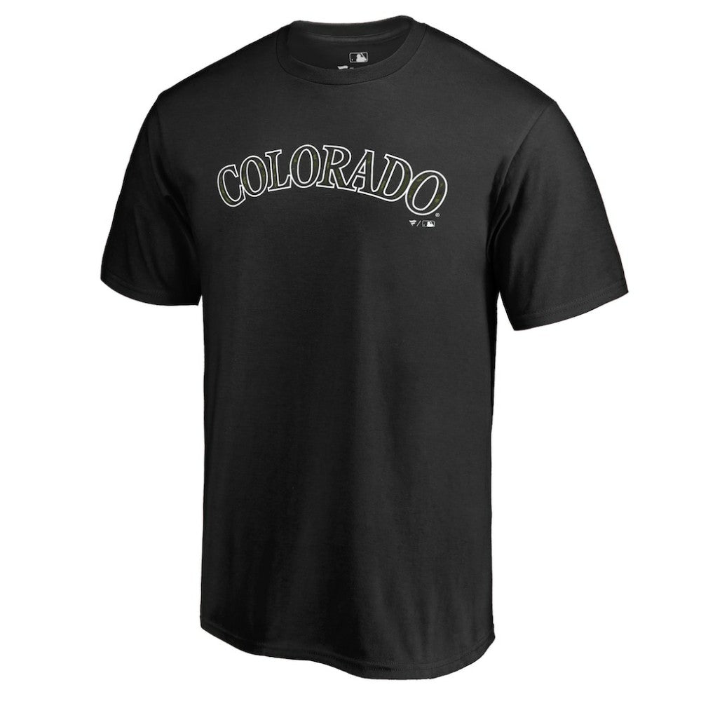 Colorado Rockies Armed Forces Wordmark T-Shirt - MLB T-shirts