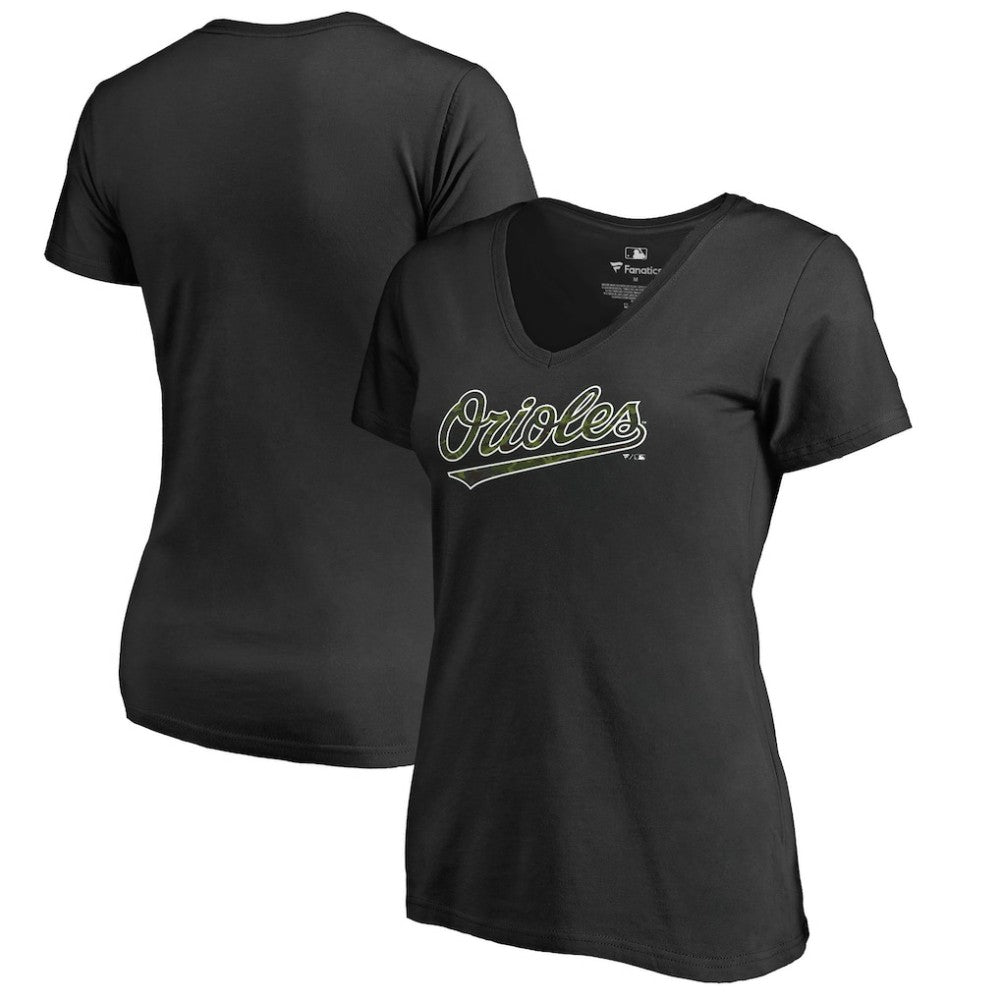 Baltimore Orioles Women's Armed Forces Wordmark T-Shirt - MLB T-shirts