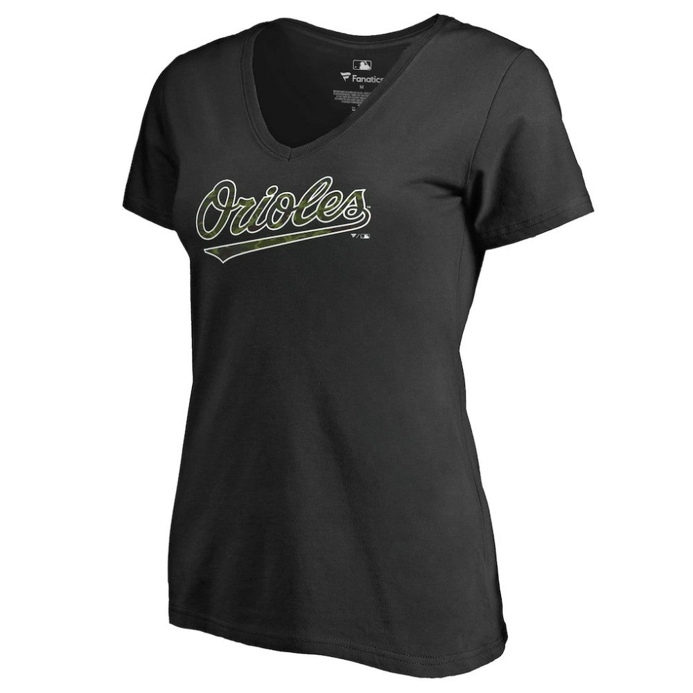 Baltimore Orioles Women's Armed Forces Wordmark T-Shirt - MLB T-shirts