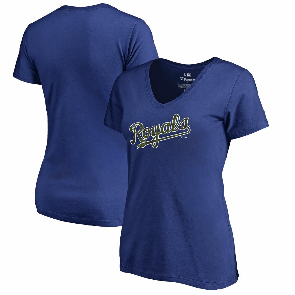 Kansas City Royals Women's Armed Forces Wordmark T-Shirt - MLB T-shirts