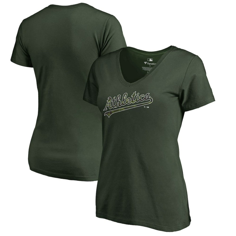 Athletics Women's Armed Forces Wordmark T-Shirt - MLB T-shirts