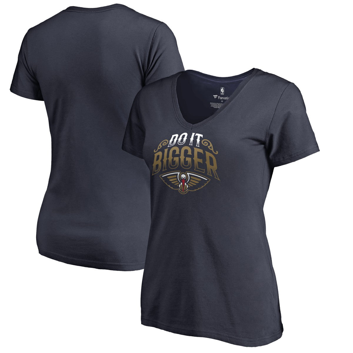 Navy New Orleans Pelicans Women's Hometown Collection Do It Bigger V-Neck T-Shirt | NBA
