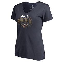Navy New Orleans Pelicans Women's Hometown Collection Do It Bigger V-Neck T-Shirt | NBA