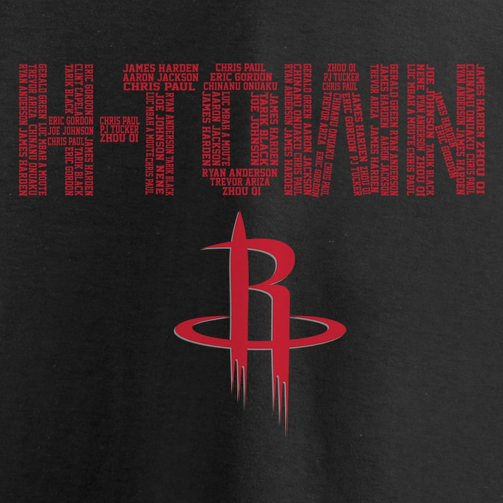 Black Houston Rockets Hometown Collection Repeating Roster T-Shirt | NBA