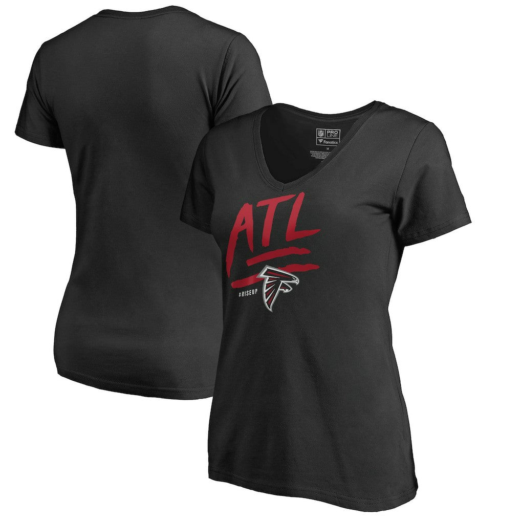 Atlanta Falcons Women's Rise Up V-Neck T-Shirt | NFL Discount