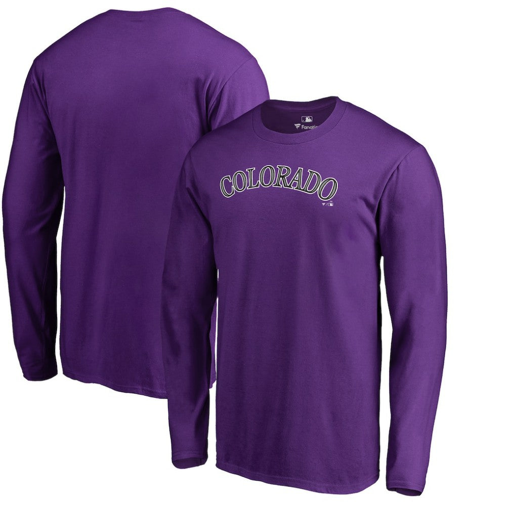 Colorado Rockies Team Wordmark Long Sleeve T-Shirt - MLB T-shirts