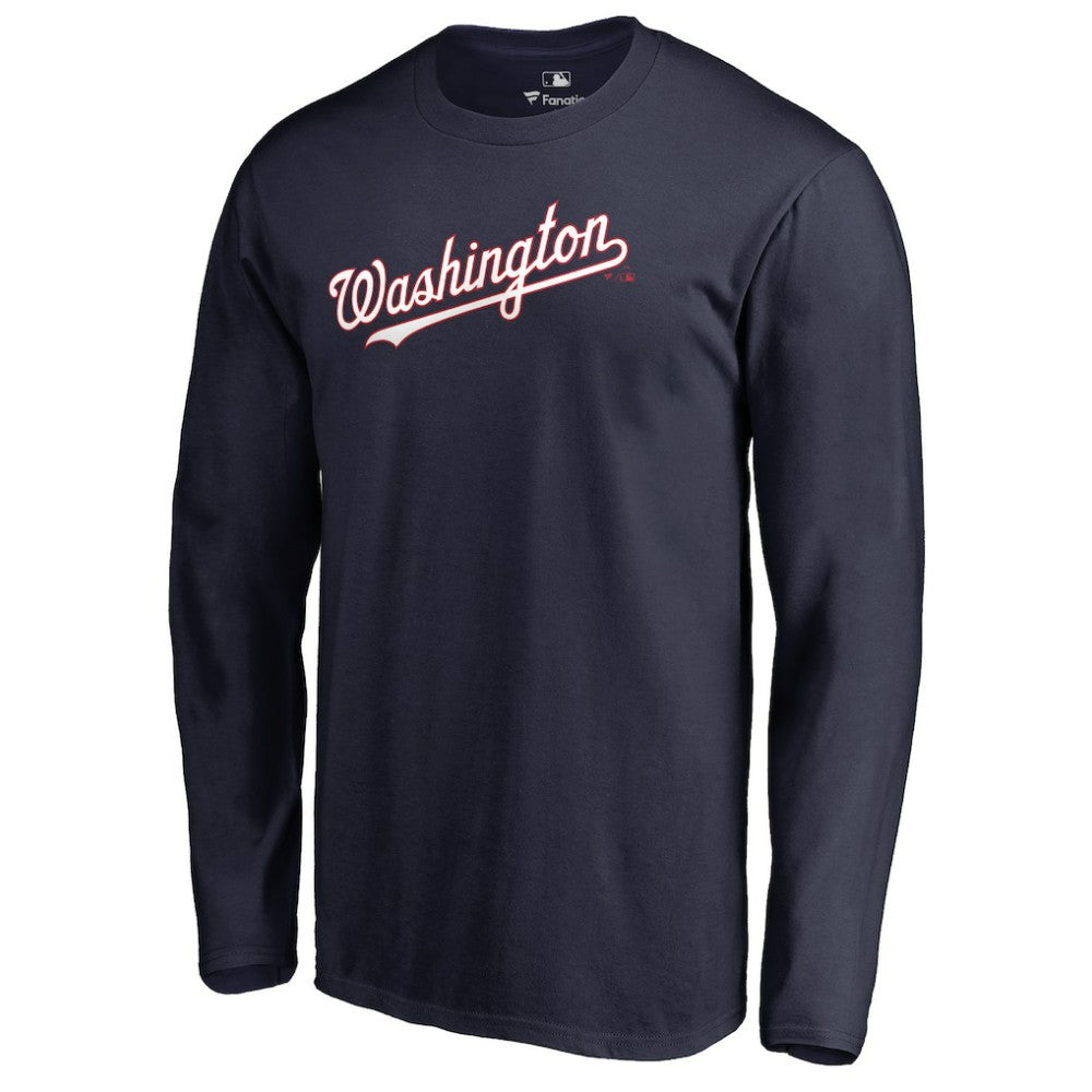 Washington Nationals Team Wordmark Long Sleeve T-Shirt - MLB T-shirts