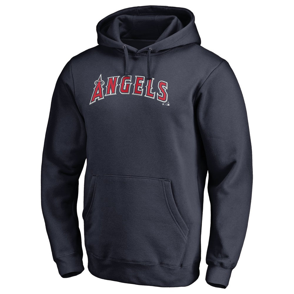 Los Angeles Angels Official Wordmark Fitted Pullover Hoodie - MLB Hoodies