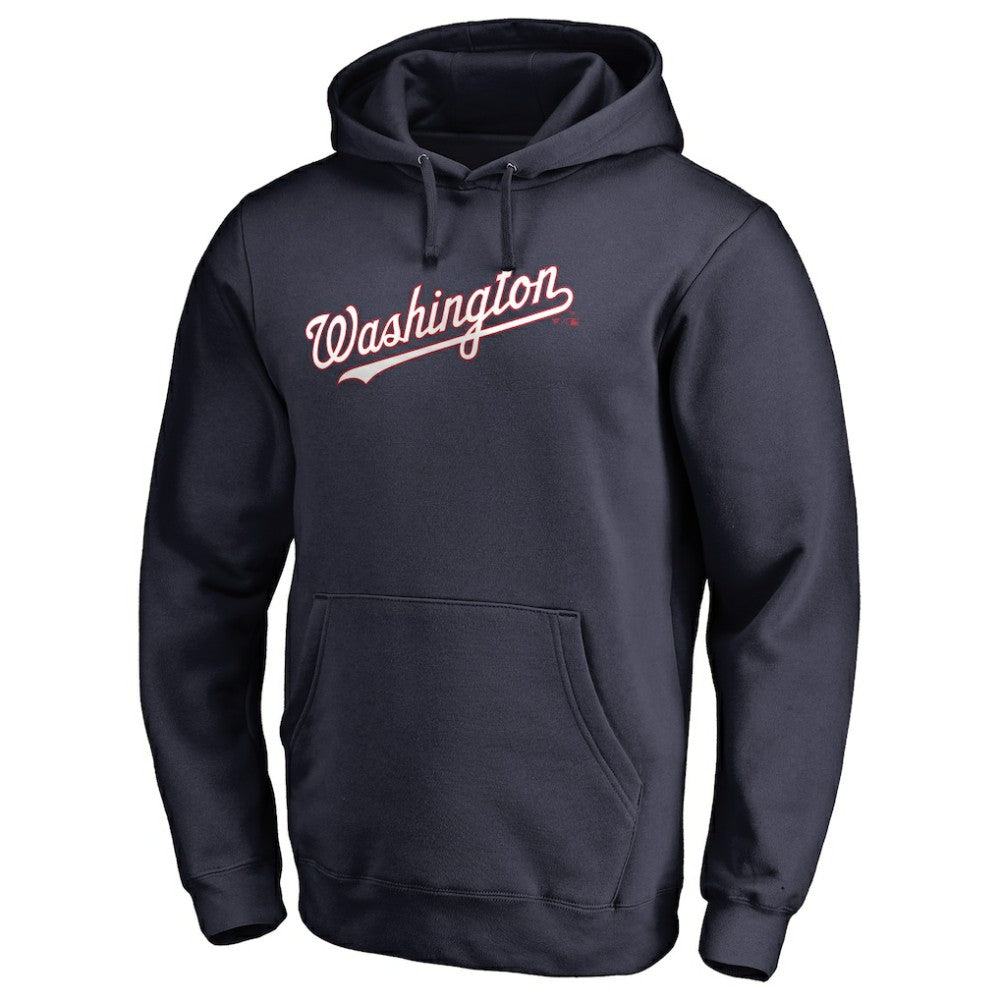 Washington Nationals Official Wordmark Fitted Pullover Hoodie - MLB Hoodies