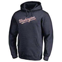 Washington Nationals Official Wordmark Fitted Pullover Hoodie - MLB Hoodies