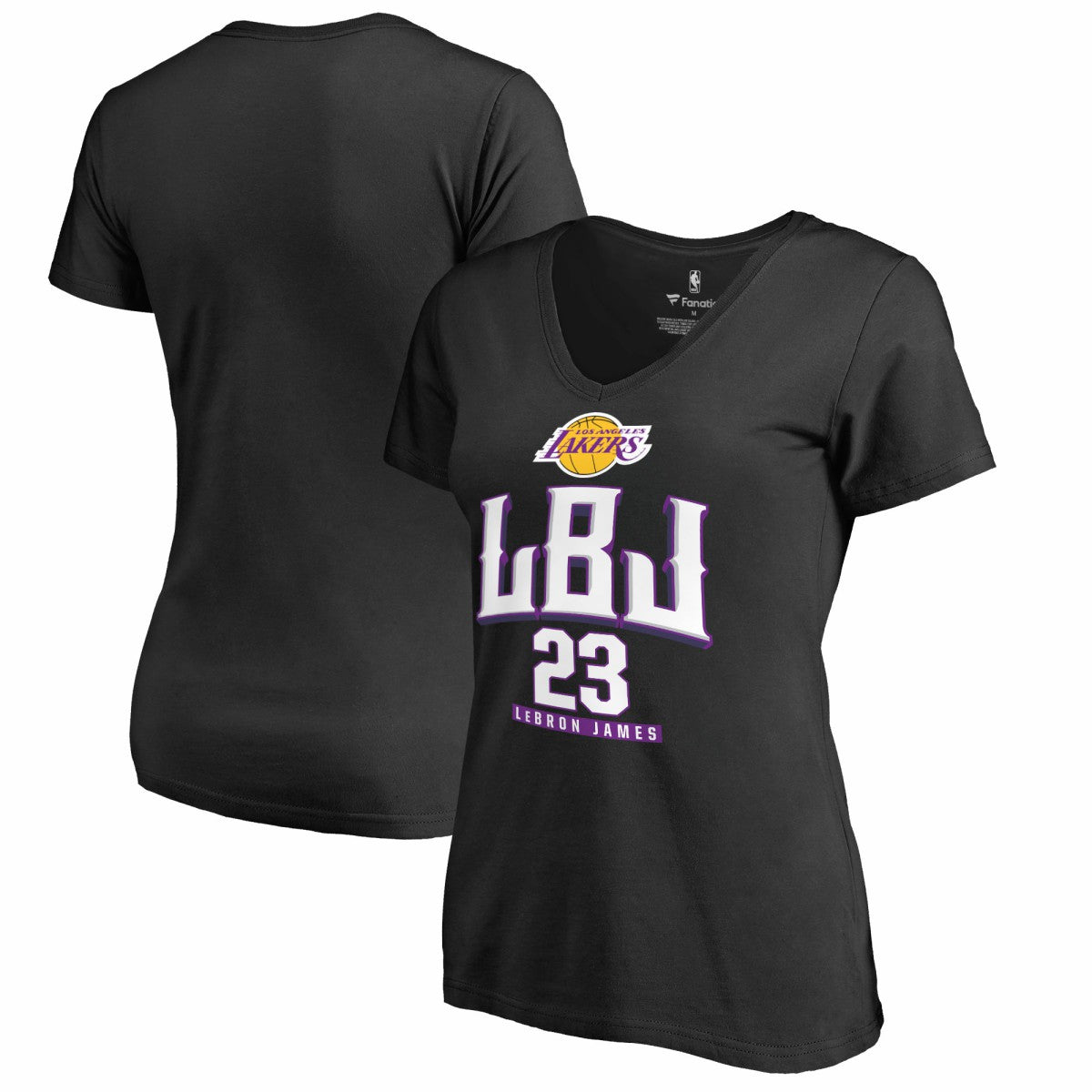 Black LeBron James Los Angeles Lakers Women's Hometown Collection LBJ V-Neck T-Shirt | NBA