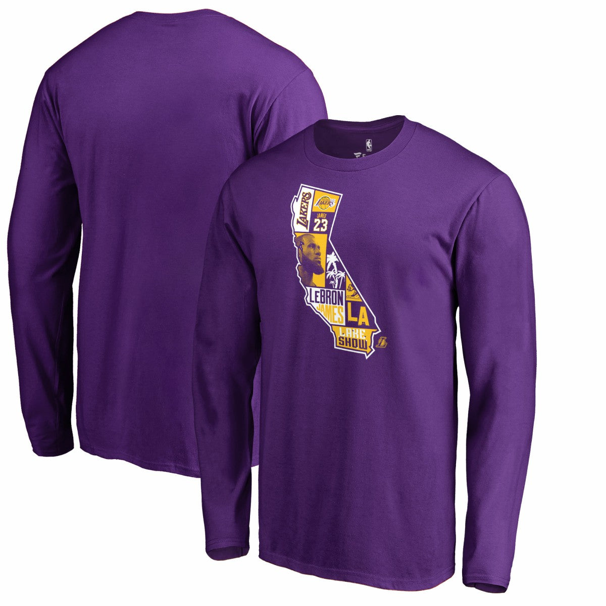 Purple LeBron James Los Angeles Lakers Player State Long Sleeve T-Shirt | NBA
