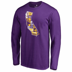 Purple LeBron James Los Angeles Lakers Player State Long Sleeve T-Shirt | NBA