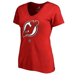 Nico Hischier New Jersey Devils Women's Authentic Stack Name & Number V-Neck T-Shirt -  NHL T-shirts