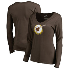 San Diego Padres Women's Cooperstown Collection Forbes Long Sleeve V-Neck T-Shirt - MLB T-shirts
