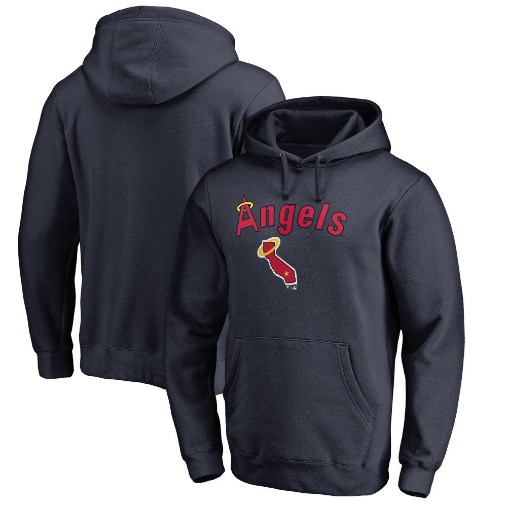 Los Angeles Angels Vintage Cooperstown Collection Wahconah Fitted Pullover Hoodie - MLB Hoodies