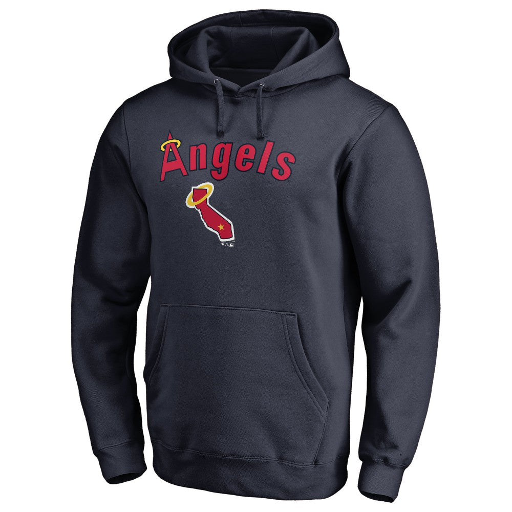 Los Angeles Angels Vintage Cooperstown Collection Wahconah Fitted Pullover Hoodie - MLB Hoodies