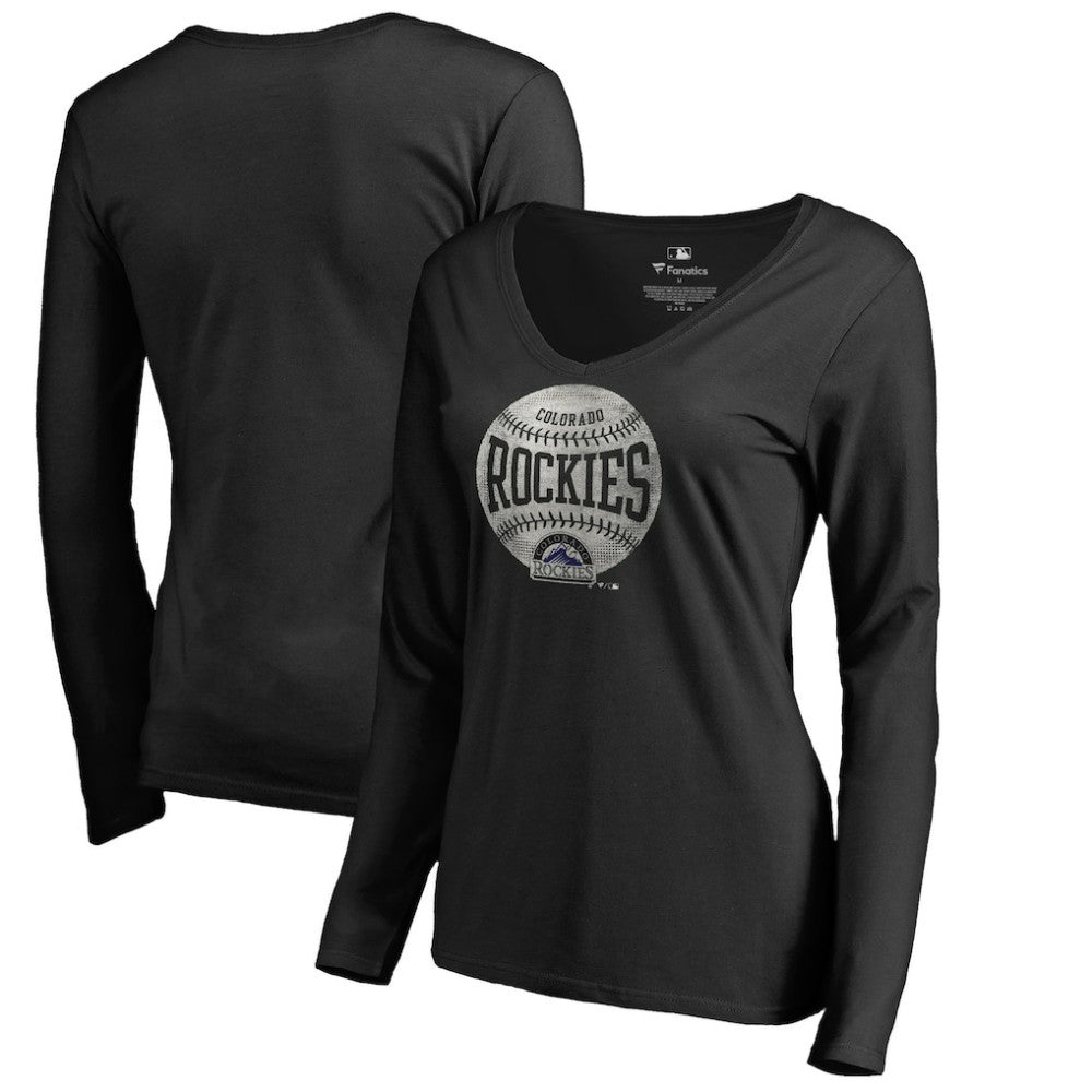 Colorado Rockies Women's Cooperstown Collection Slider Long Sleeve V-Neck T-Shirt - MLB T-shirts