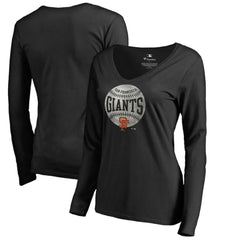 San Francisco Giants Women's Cooperstown Collection Slider Long Sleeve V-Neck T-Shirt - MLB T-shirts