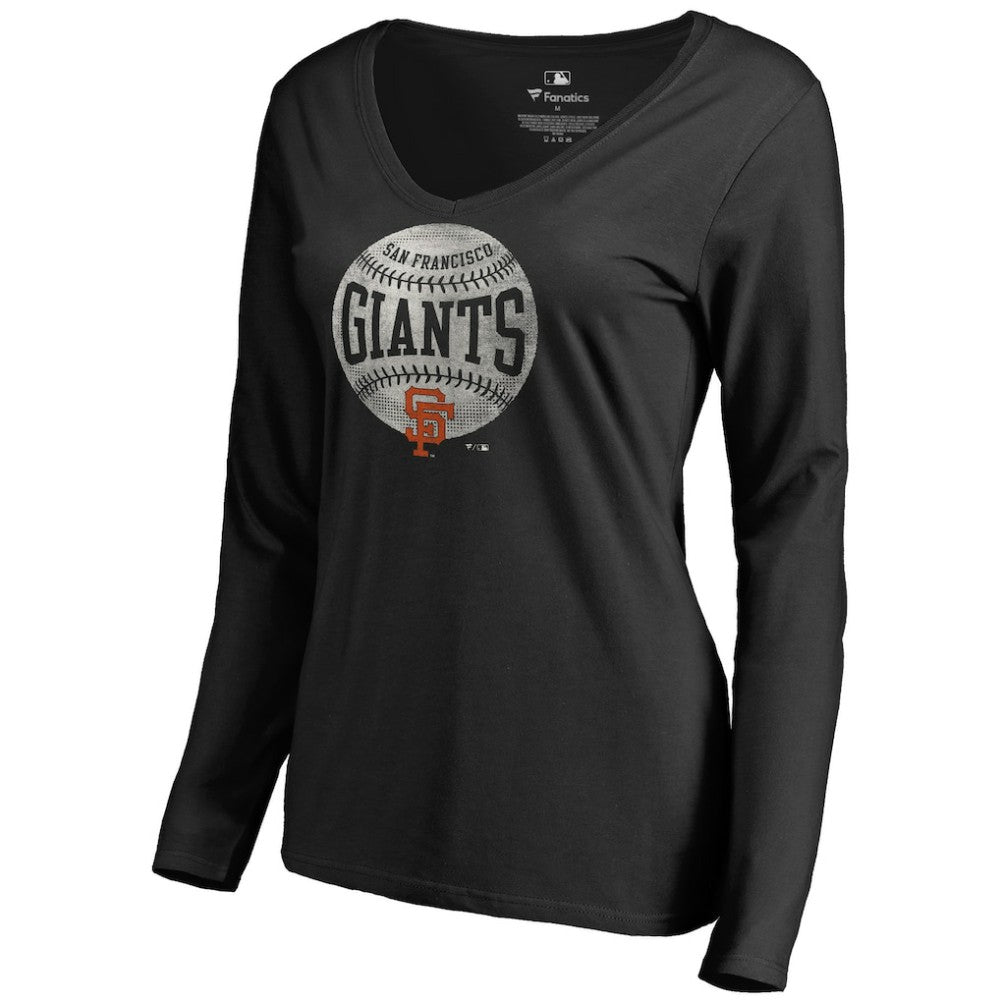 San Francisco Giants Women's Cooperstown Collection Slider Long Sleeve V-Neck T-Shirt - MLB T-shirts