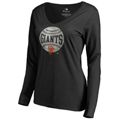 San Francisco Giants Women's Cooperstown Collection Slider Long Sleeve V-Neck T-Shirt - MLB T-shirts