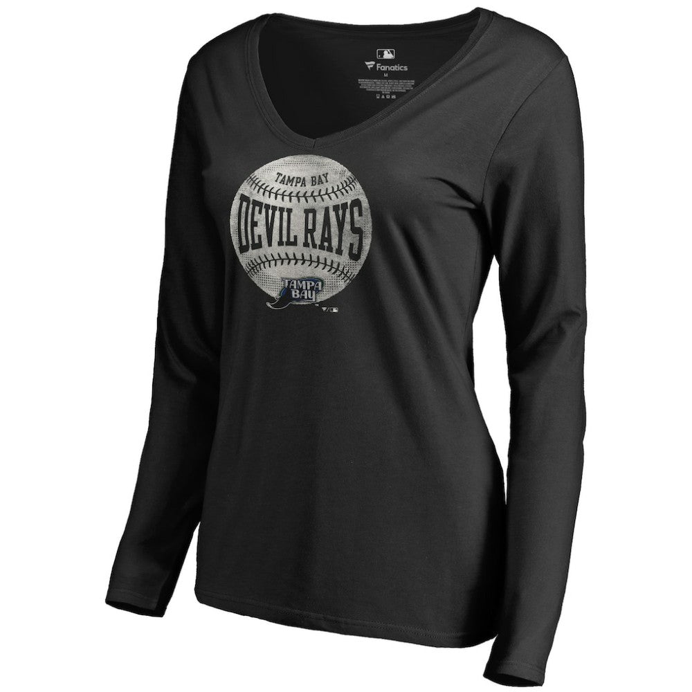 Tampa Bay Rays Women's Cooperstown Collection Slider Long Sleeve V-Neck T-Shirt - MLB T-shirts