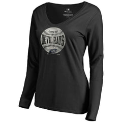Tampa Bay Rays Women's Cooperstown Collection Slider Long Sleeve V-Neck T-Shirt - MLB T-shirts