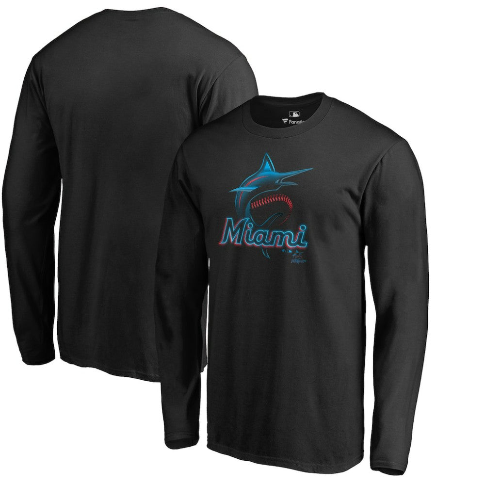 Miami Marlins Midnight Mascot Long Sleeve T-Shirt - MLB T-shirts