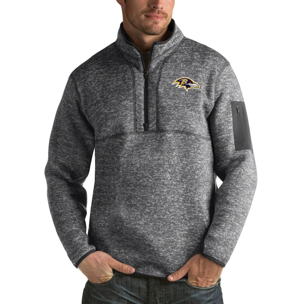 Baltimore Ravens Antigua Fortune Big & Tall Quarter-Zip Pullover Jacket | NFL Hot
