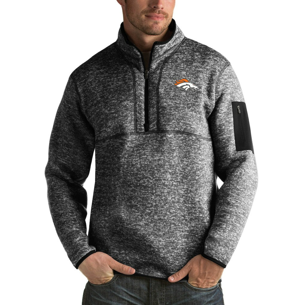 Denver Broncos Antigua Fortune Big & Tall Quarter-Zip Pullover Jacket | NFL New