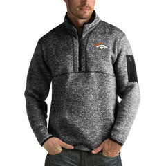 Denver Broncos Antigua Fortune Big & Tall Quarter-Zip Pullover Jacket | NFL New