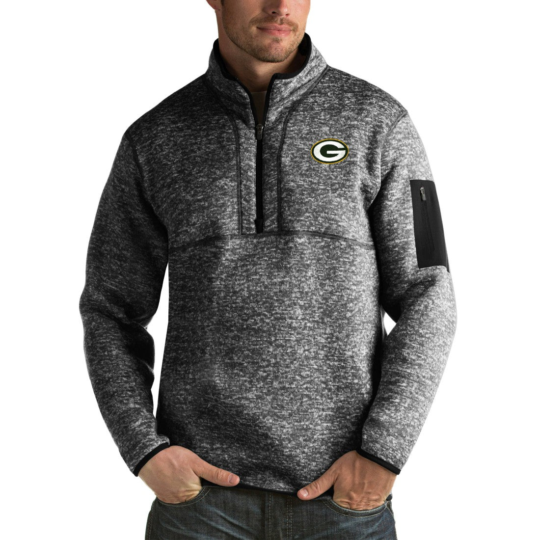 Green Bay Packers Antigua Fortune Big & Tall Quarter-Zip Pullover Jacket | NFL Sale