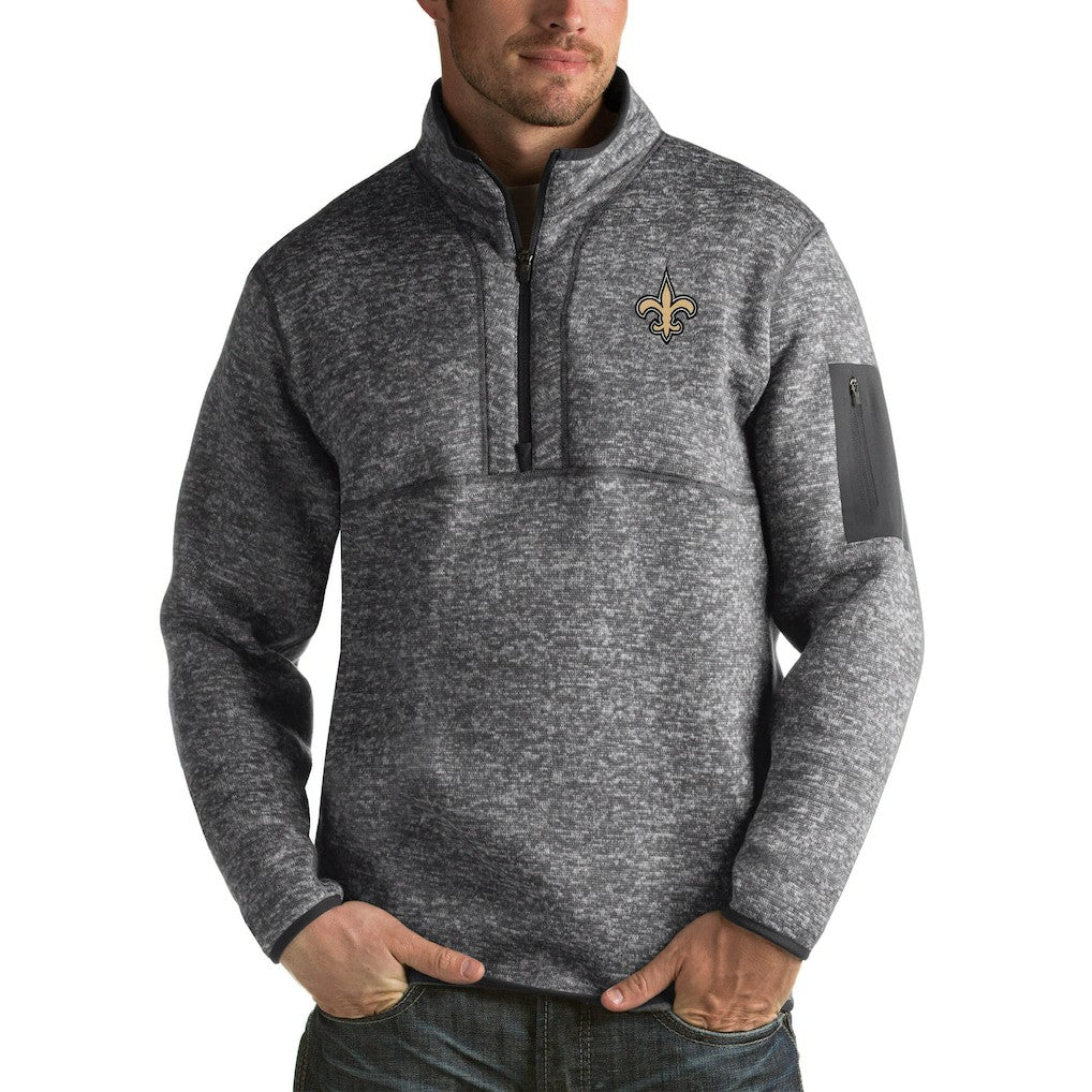 New Orleans Saints Antigua Fortune Big & Tall Quarter-Zip Pullover Jacket | NFL Hot