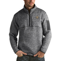 New Orleans Saints Antigua Fortune Big & Tall Quarter-Zip Pullover Jacket | NFL Hot